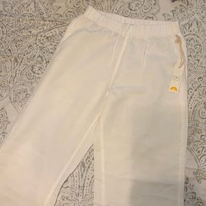 C&C white linen pants